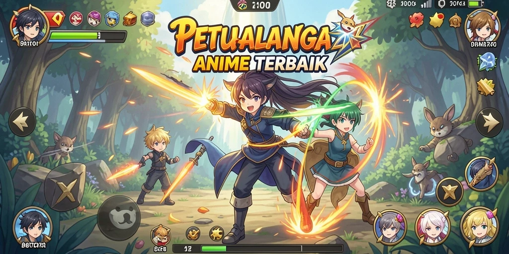 Screenshot utama 98TOTO menampilkan pertarungan epik dengan karakter anime.