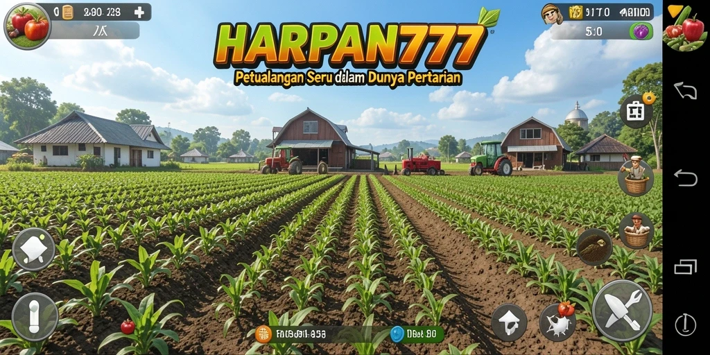 Tampilan screenshot <strong>HARAPAN777</strong> menunjukkan aktivitas bertani yang seru dan interaktif.