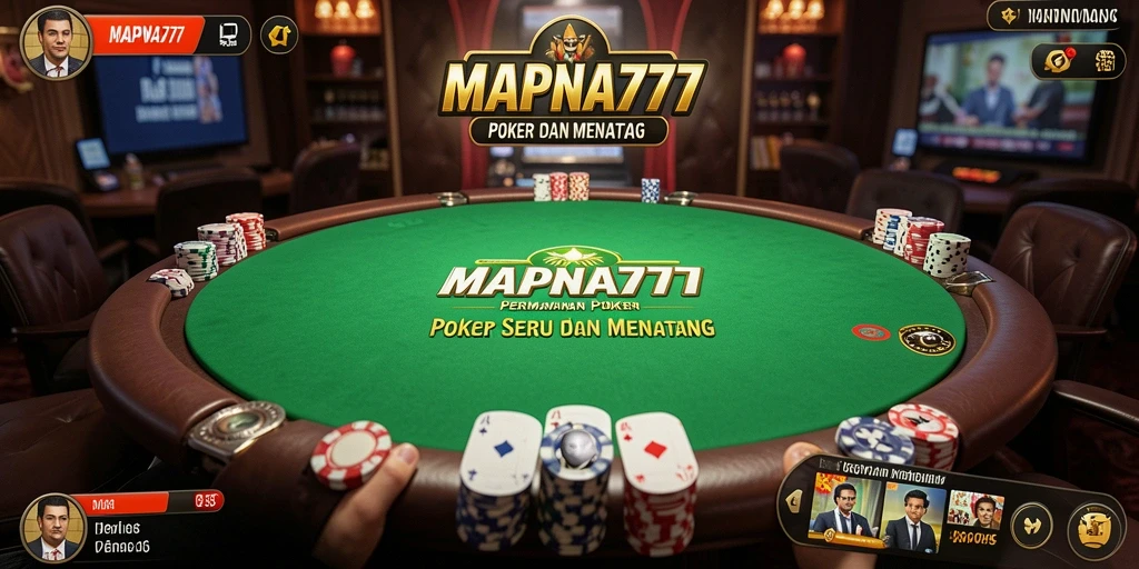 Screenshot gameplay MAPNA777 menampilkan suasana poker yang intens dan seru.