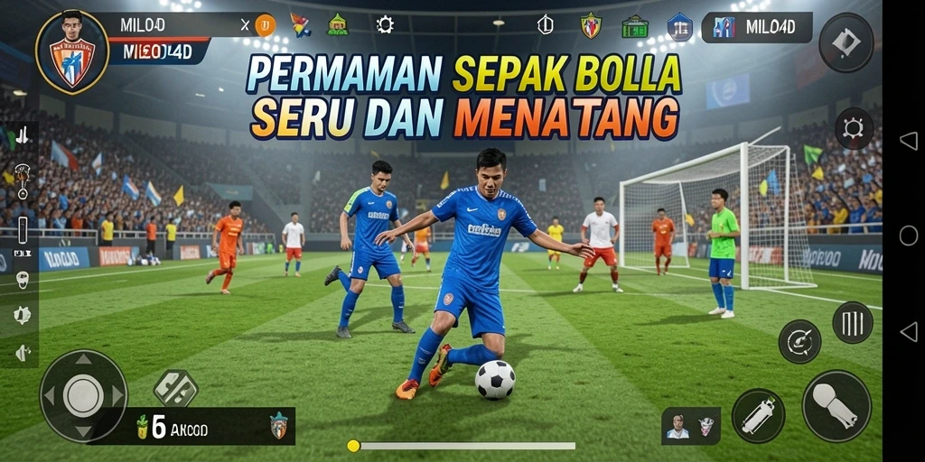 Tampilan gameplay menarik dari MILO4D dengan aksi sepak bola yang dinamis.
