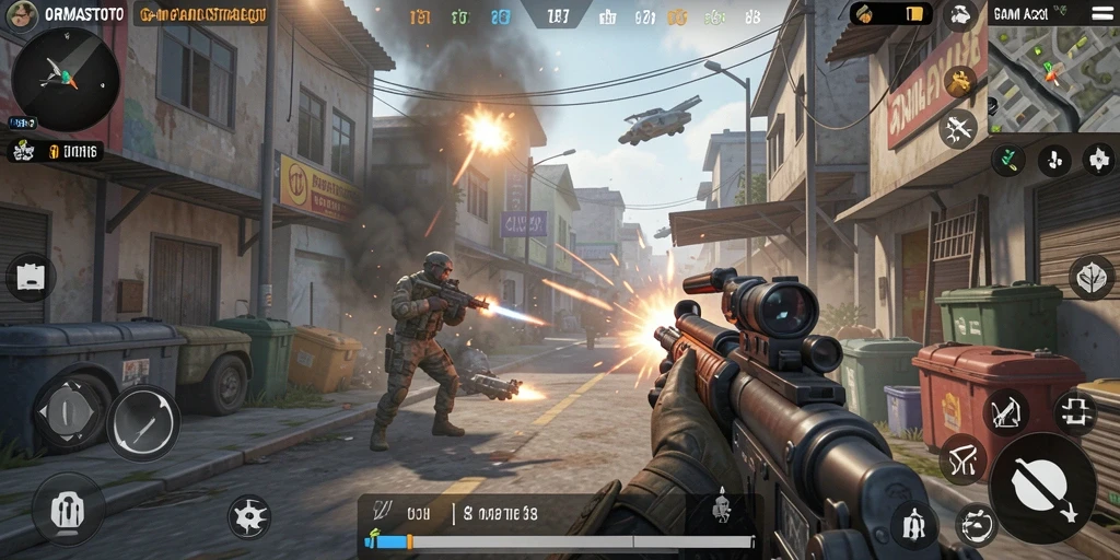 Tampilan gameplay menegangkan dalam ORMASTOTO yang penuh aksi.