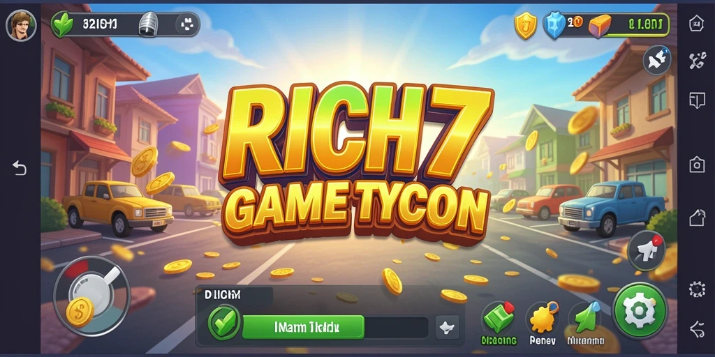 Tampilan gameplay RICH7 menampilkan strategi membangun bisnis yang menarik.