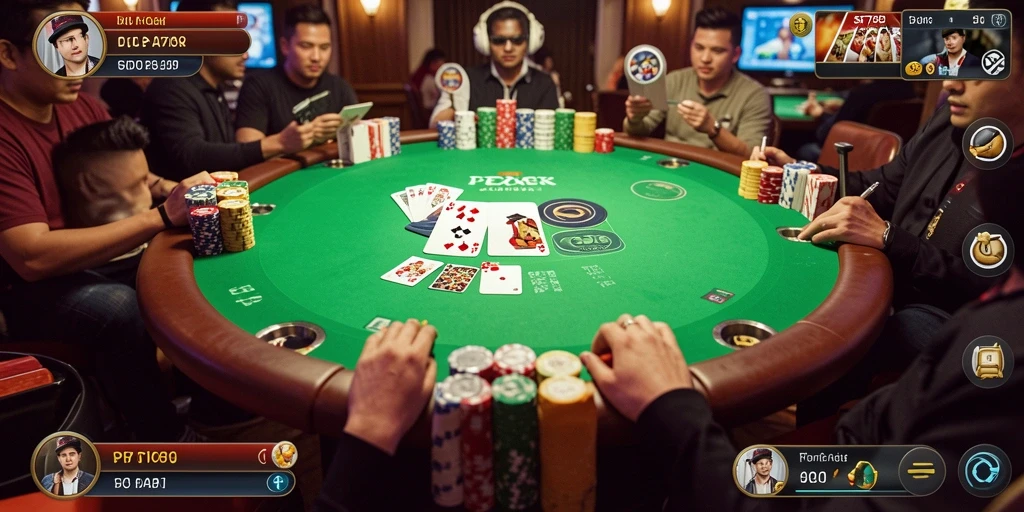 Tampilan gameplay ST789 yang menarik dan seru saat bermain Poker.