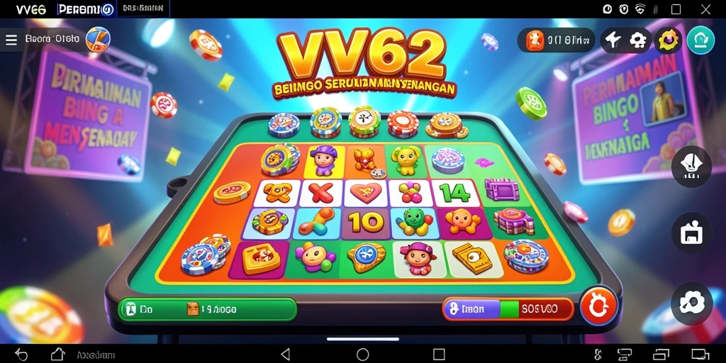 Tampilan gameplay seru di aplikasi Bingo VV62.