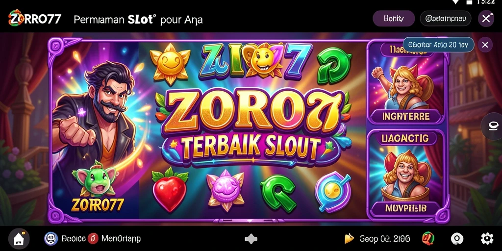 Tampilan menarik dari gameplay slot ZORO77 dengan simbol dan fitur menarik.